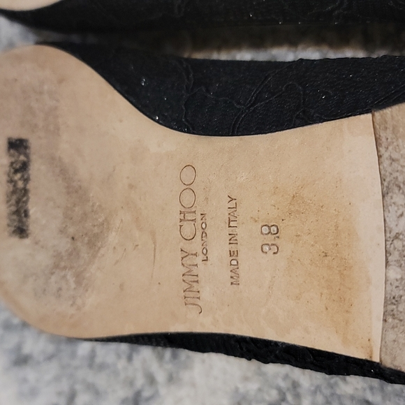 Jimmy Choo Lace Black Flats - Picture 6 of 8
